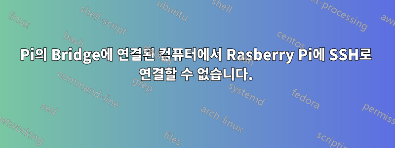 Pi의 Bridge에 연결된 컴퓨터에서 Rasberry Pi에 SSH로 연결할 수 없습니다.