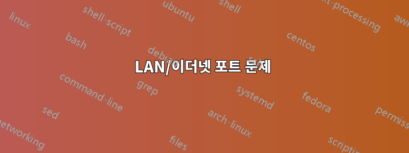 LAN/이더넷 포트 문제