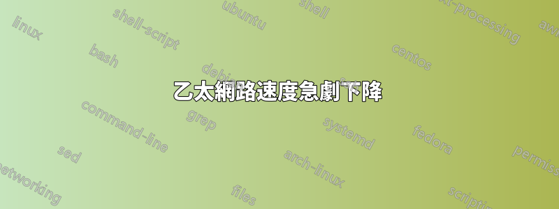 乙太網路速度急劇下降