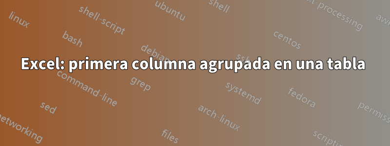 Excel: primera columna agrupada en una tabla