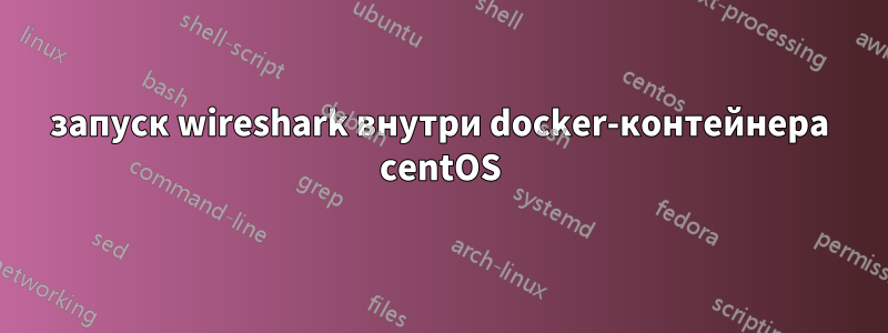 запуск wireshark внутри docker-контейнера centOS