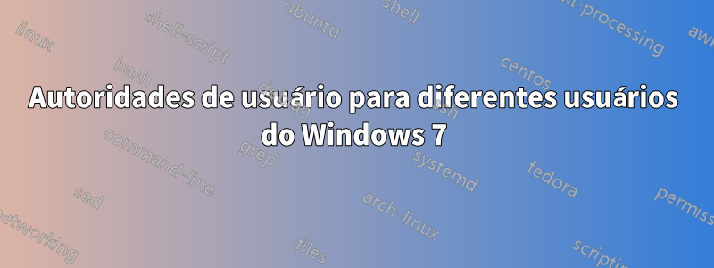 Autoridades de usuário para diferentes usuários do Windows 7