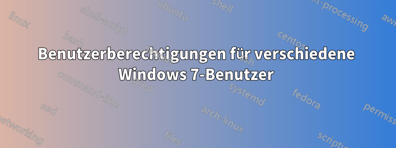 Benutzerberechtigungen für verschiedene Windows 7-Benutzer