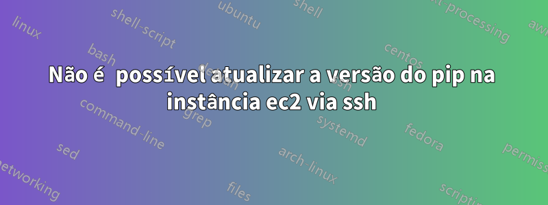 Não é possível atualizar a versão do pip na instância ec2 via ssh