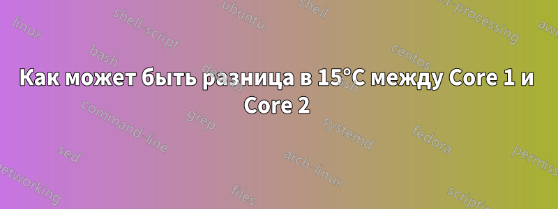 Как может быть разница в 15°C между Core 1 и Core 2