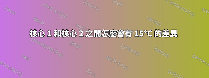 核心 1 和核心 2 之間怎麼會有 15°C 的差異