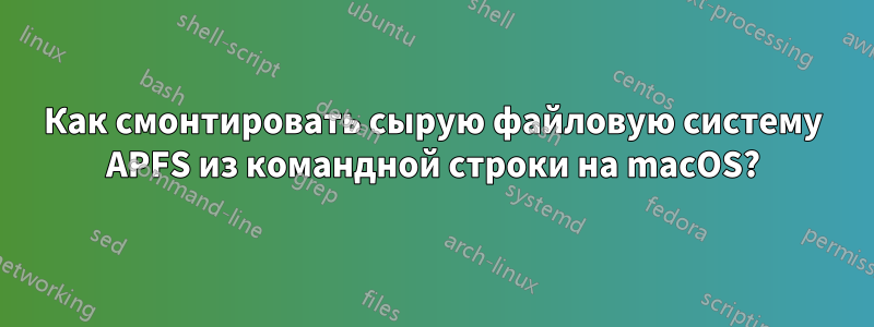 Как смонтировать сырую файловую систему APFS из командной строки на macOS?