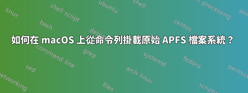 如何在 macOS 上從命令列掛載原始 APFS 檔案系統？