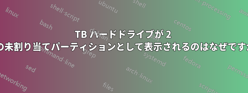 6TB ハードドライブが 2 つの未割り当てパーティションとして表示されるのはなぜですか?