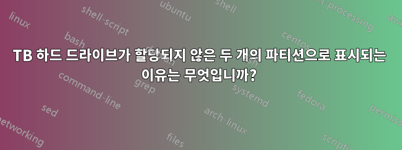 6TB 하드 드라이브가 할당되지 않은 두 개의 파티션으로 표시되는 이유는 무엇입니까?