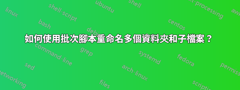 如何使用批次腳本重命名多個資料夾和子檔案？