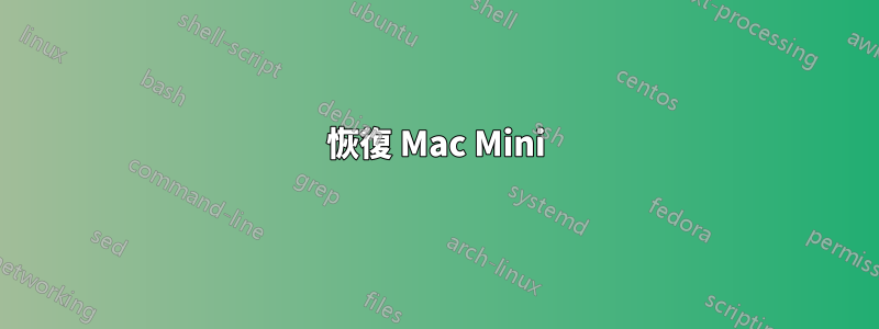 恢復 Mac Mini