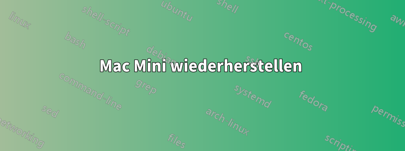 Mac Mini wiederherstellen