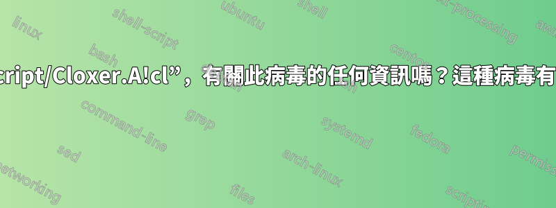 “Trojan:Script/Cloxer.A!cl”，有關此病毒的任何資訊嗎？這種病毒有什麼作用？ 