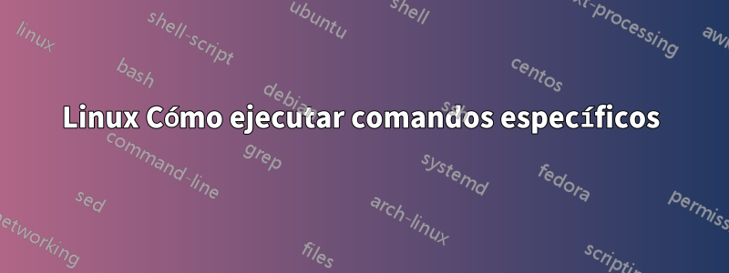 Linux Cómo ejecutar comandos específicos