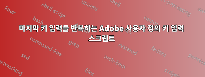 마지막 키 입력을 반복하는 Adobe 사용자 정의 키 입력 스크립트