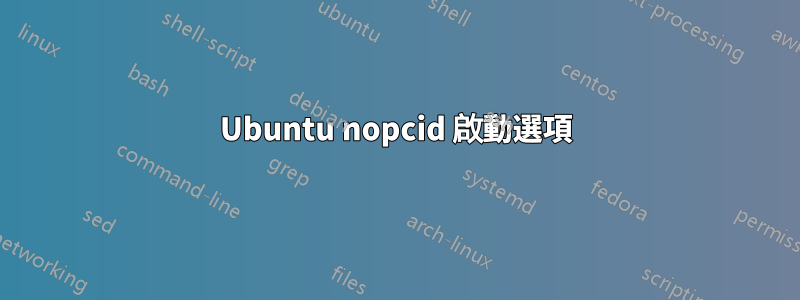 Ubuntu nopcid 啟動選項