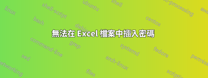 無法在 Excel 檔案中插入密碼