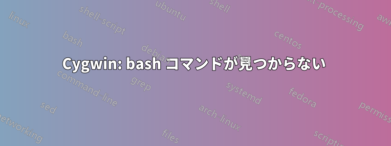 Cygwin: bash コマンドが見つからない