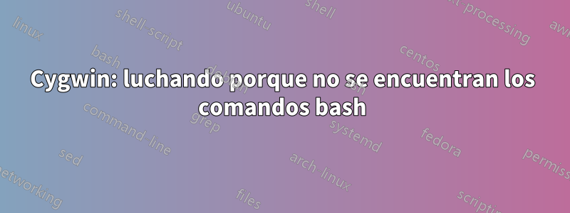 Cygwin: luchando porque no se encuentran los comandos bash