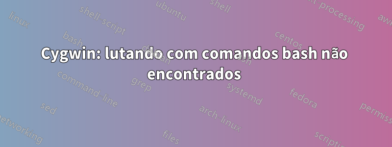 Cygwin: lutando com comandos bash não encontrados