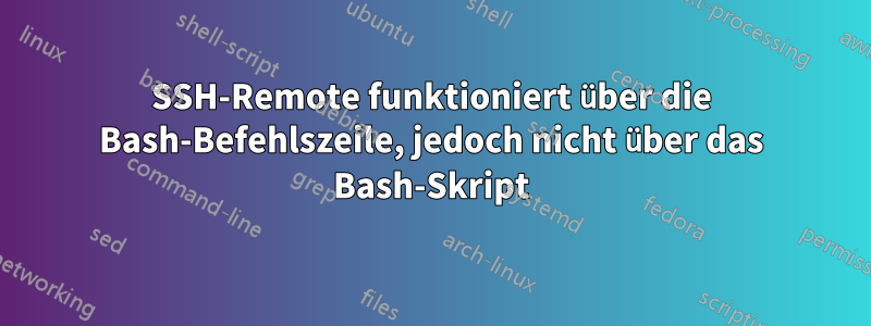 SSH-Remote funktioniert über die Bash-Befehlszeile, jedoch nicht über das Bash-Skript