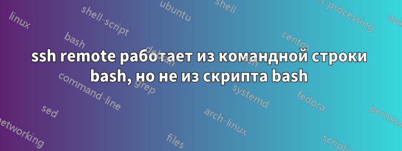 ssh remote работает из командной строки bash, но не из скрипта bash