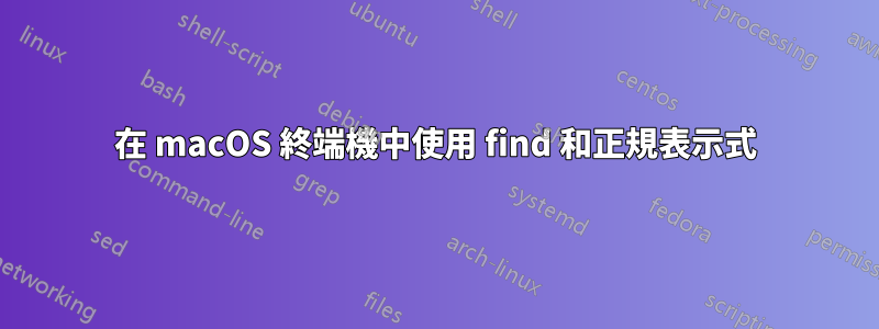 在 macOS 終端機中使用 find 和正規表示式