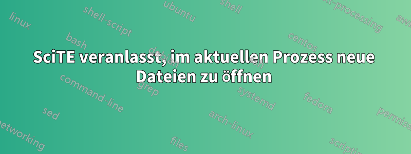 SciTE veranlasst, im aktuellen Prozess neue Dateien zu öffnen