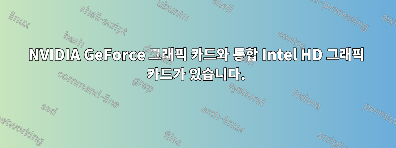 NVIDIA GeForce 그래픽 카드와 통합 Intel HD 그래픽 카드가 있습니다.
