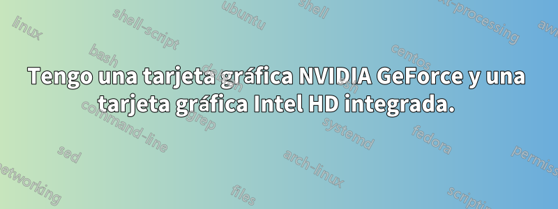 Tengo una tarjeta gráfica NVIDIA GeForce y una tarjeta gráfica Intel HD integrada.