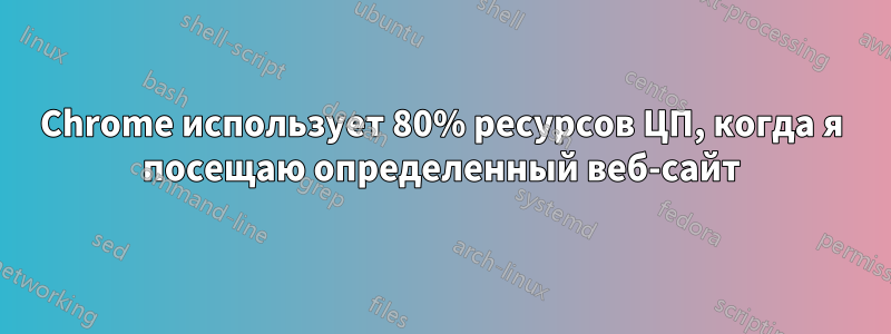 Chrome использует 80% ресурсов ЦП, когда я посещаю определенный веб-сайт