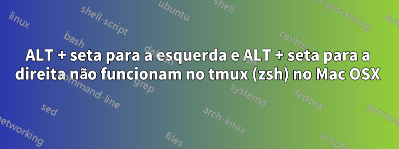 ALT + seta para a esquerda e ALT + seta para a direita não funcionam no tmux (zsh) no Mac OSX