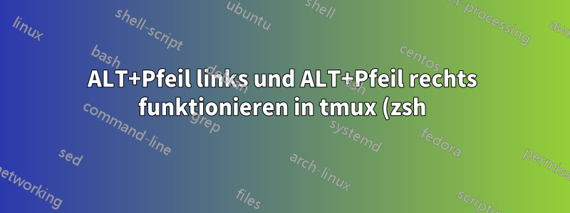 ALT+Pfeil links und ALT+Pfeil rechts funktionieren in tmux (zsh) unter Mac OSX nicht