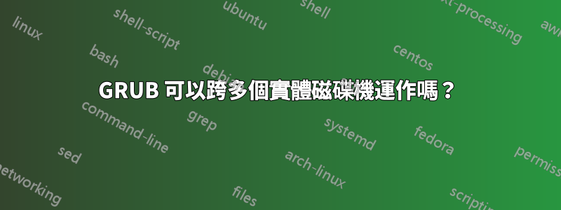 GRUB 可以跨多個實體磁碟機運作嗎？