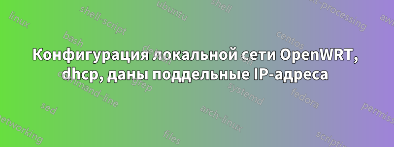 Конфигурация локальной сети OpenWRT, dhcp, даны поддельные IP-адреса