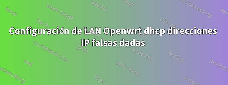 Configuración de LAN Openwrt dhcp direcciones IP falsas dadas