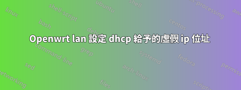 Openwrt lan 設定 dhcp 給予的虛假 ip 位址