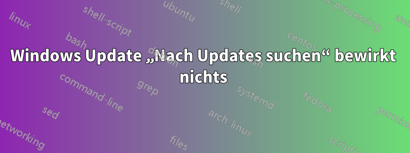 Windows Update „Nach Updates suchen“ bewirkt nichts