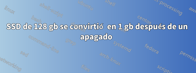 SSD de 128 gb se convirtió en 1 gb después de un apagado 