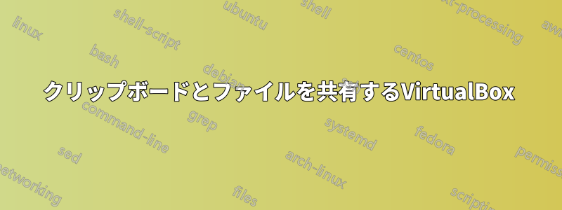 クリップボードとファイルを共有するVirtualBox