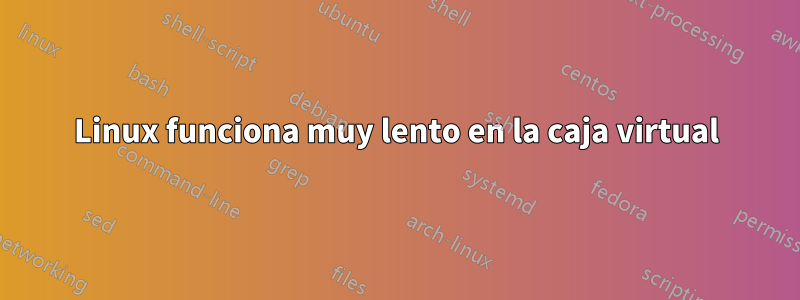 Linux funciona muy lento en la caja virtual