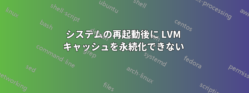 システムの再起動後に LVM キャッシュを永続化できない