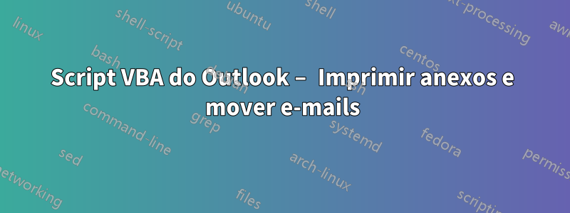 Script VBA do Outlook – Imprimir anexos e mover e-mails