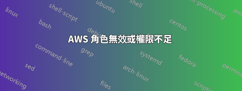 AWS 角色無效或權限不足