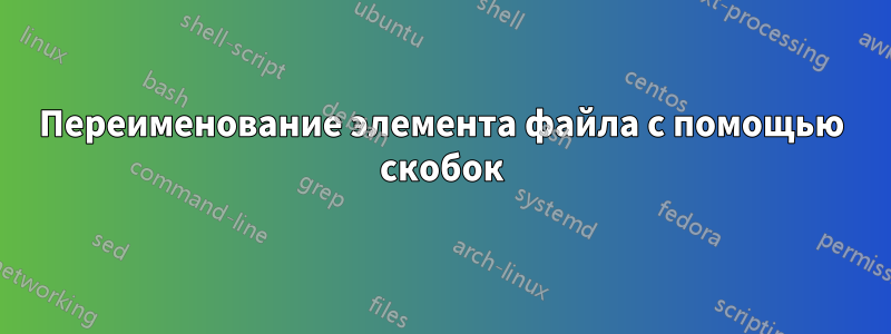 Переименование элемента файла с помощью скобок