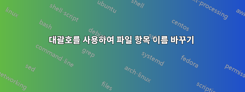 대괄호를 사용하여 파일 항목 이름 바꾸기
