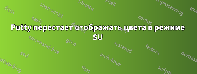 Putty перестает отображать цвета в режиме SU