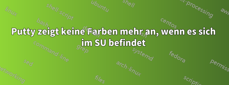 Putty zeigt keine Farben mehr an, wenn es sich im SU befindet