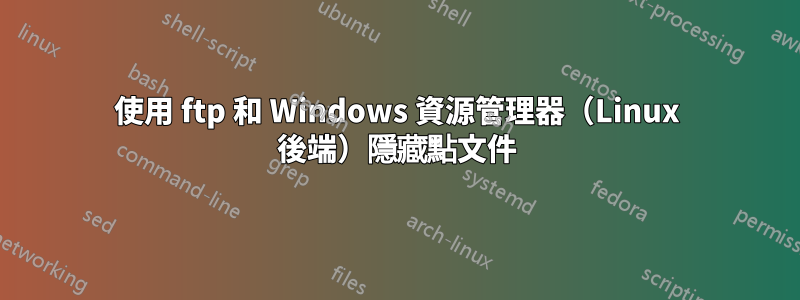 使用 ftp 和 Windows 資源管理器（Linux 後端）隱藏點文件